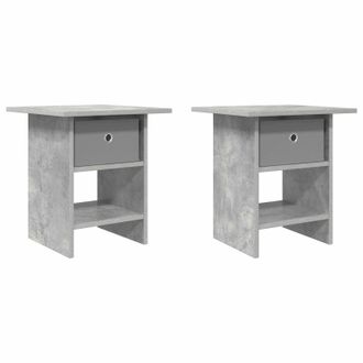 vidaXL Mesita De Noche Con Caj&oacute;n 2 Pcs Gris Concreto 41 X 40 X 45 Cm Vidaxl