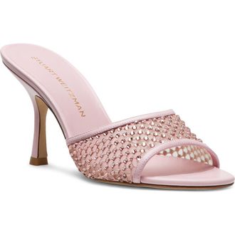 Stuart Weitzman Bareitall Shine Mesh Sandal in Pink Marshmallow at Nordstrom, Size 8.5