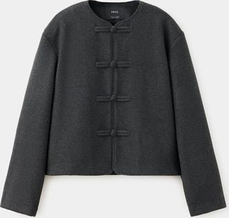 Mango Giacca dritta chiusura alamari grigio antracite - Donna - XXS - MANGO