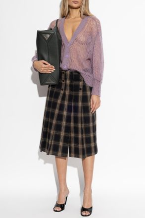 The Attico Plaid Pattern Skirt, Womens, Brown