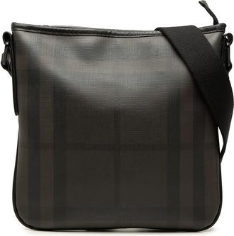 Burberry Pre-owned Burberry Smoke Check Coated Canvas Beckley Crossbody Unisex 3UMDP1I6XTGZGQFU