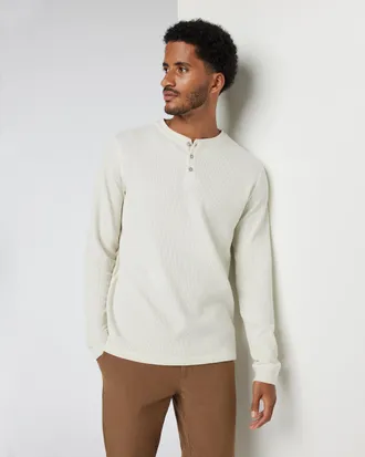 Vuori Clothing Waffle Henley | Bone | Medium