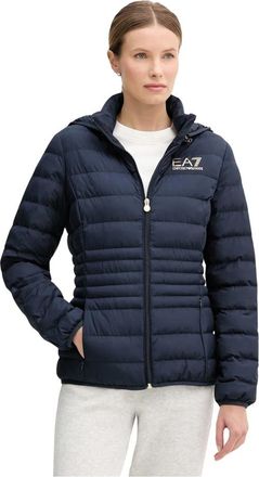 Emporio Armani Gewatteerde Jas - Dames - Winterjassen - Blauw - M - Polyester - Jassen