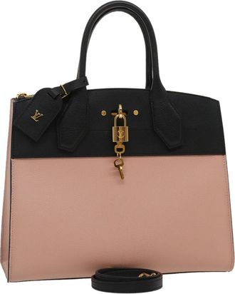 Louis Vuitton City Steamer Handbag Leather Pink Leather Bag (Pre-Owned)