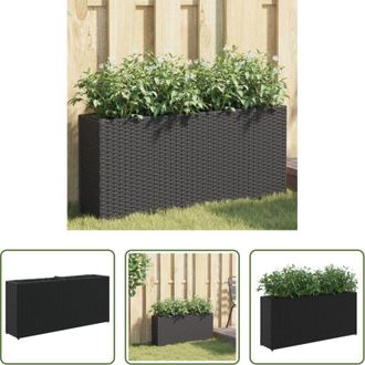vidaXL Fioriera in rattan - Fioriera da Giardino con 2 Vasi Nera 90x20x40 cm in Polyrattan
