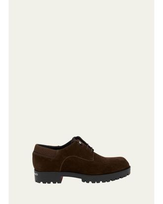 Christian Louboutin Mens Cavafield Leather Lug-Sole Derby Shoes