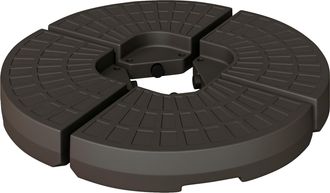 OEM Base Para Sombrilla En 4 Partes Rellenable De Arena Y Agua Desmontable Para Jard&iacute;n Patio Al Aire Libre 100x100x10,5 Cm Caf&eacute;