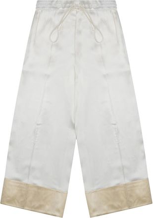 Toteme Wide-Leg Pants in Smooth Viscose with Drawstring Waist