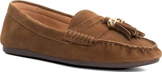 Dune London Womens Ladies Geen - Leather Tassel Trim Loafers - Brown - Size UK 4