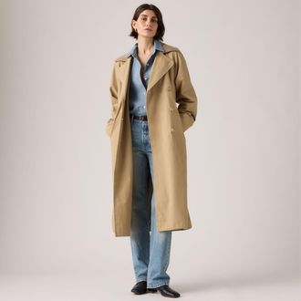 Levi's Bree Classic Long Trench Coat - Womens - 2XS - Beige / Travertine