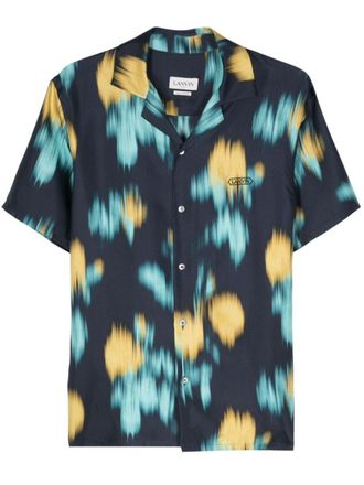 Lanvin Zijden bowlingshirt - Blauw