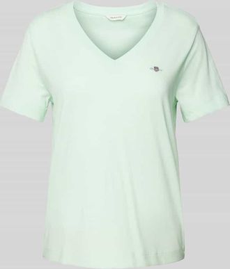 GANT T-Shirt mit Label-Stitching in Mint, Größe M
