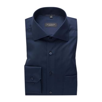 Eterna Heren, Overhemden, Blauw, Maat: 3XL Katoen