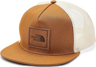The North Face Half Dome Trucker Traditional Hats Timber Tan/Leather Patch, Canvas/Cotton/Leather