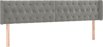 vidaXL Cabecero De Terciopelo Gris Claro 203x16x78/88 Cm Vidaxl