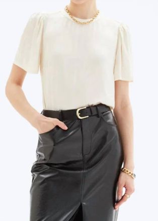 Chrldr Tiger Tia Flutter Sleeve Top In Eggshell