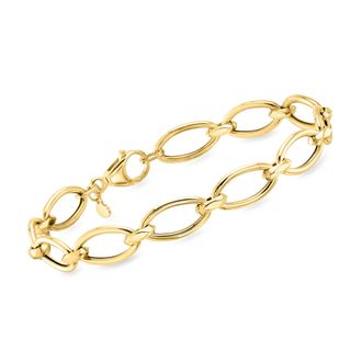 Ross-Simons Italian 14kt Yellow Gold Oval-Link Bracelet