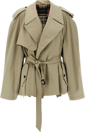 Balenciaga Beige Cropped trench coat