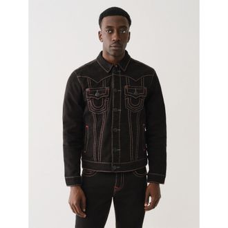 True Religion Mens Jimmy Jacket in 2Sb Black Rinse - Size Medium