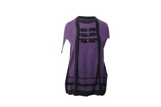 Temperley London Knitted Cape in Purple Cotton