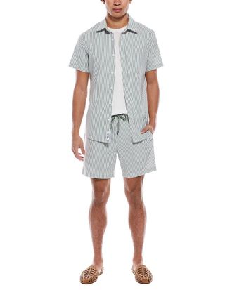 Mr. Swim Mr.Swim 2Pc Seersucker Canana Swim Set