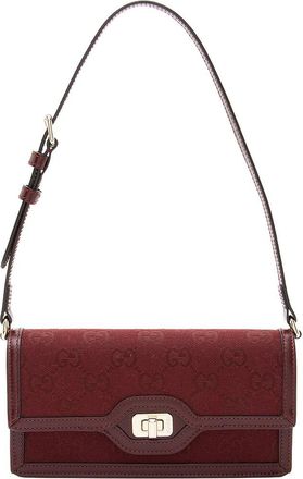Gucci Red GG Canvas & Leather Luce Mini Shoulder Bag (Authentic Pre-Loved)