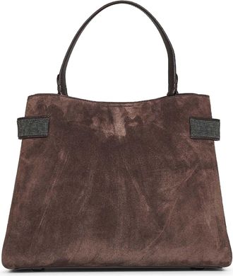 Brunello Cucinelli Womens Top-Handle Bag Espresso Essence Brown Leather Handbags Hand