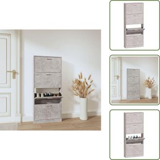 vidaXL The Living Store Scarpiera Grigio Cemento 59x17x150 cm in Legno Multistrato - Scarpiera moderna