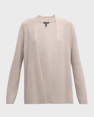 Eileen Fisher Cardigan Womens Dove Ribbed Knit Long Sleeve Classic Fit FROG356