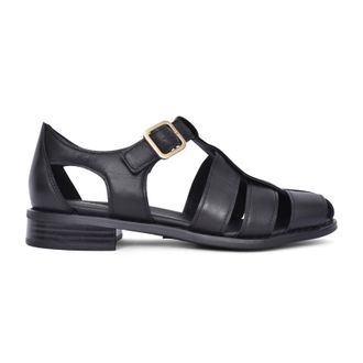 Clarks Hana Sun Leather Womens Flats Sandals - Black - Size:UK 5.5