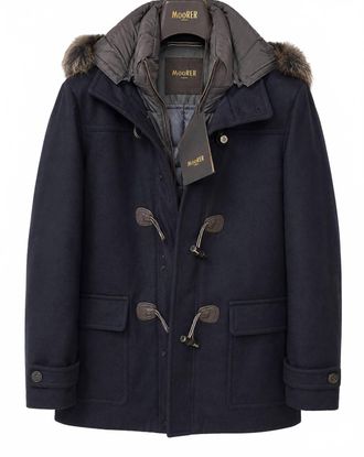 Moorer Unisex - Wool Down Filled Coat In Navy Blue