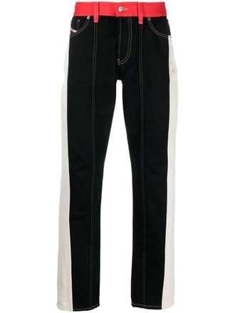Diesel Jeans dritti con design color-block - Nero