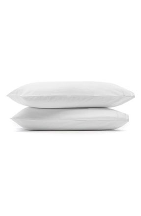 Boll & Branch Signature Ladder Stitch Set of 2 Organic Cotton Pillowcases in White/White at Nordstrom, Size Standard