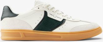 Fred Perry B4 B4 Mens Textured Leather/Suede Trainers in Ivory - Size UK 11