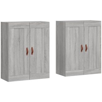 vidaXL Armarios De Pared 2 Uds Madera De Ingenier&iacute;a Gris Sonoma Vidaxl