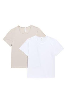 Yogalicious Pack of 2 Tara Air Cloud Jersey T-Shirt in Shadow Rock/White at Nordstrom Rack, Size Small