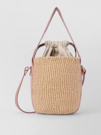 Chlo&eacute; small basket bag contrast leather strap
