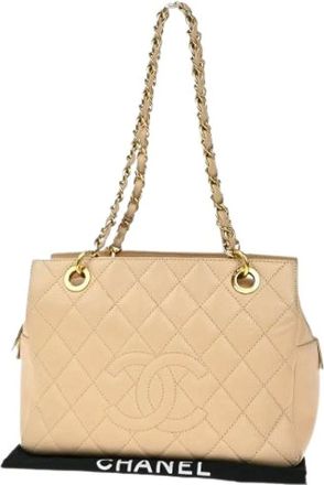 Chanel Pre-owned Shoulder Bags, female, Beige, Size: ONE SIZE Pre-owned Petite timeless tote