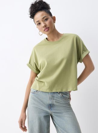 Twik Womens Boxy cuffed-sleeve T-shirt