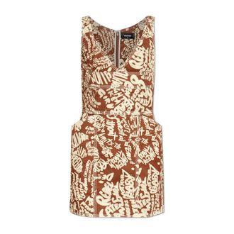 Dsquared2 Short Dresses, female, Brown, Size: 3XS Denim Dress With Pockets