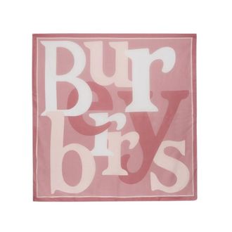 Burberry Pa&ntilde;uelo de Seda con Logo de Letras - Accessories - Mujer - Rosa - ONE SIZE