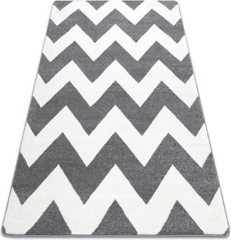 RugsX Alfombra Sketch - Fa66 Gris/blanco - Zigzag Grey 180x270 Cm
