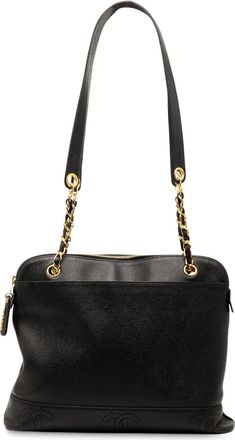 Chanel Borsa a spalla Triple CC in pelle Caviar 1996-1997 - Nero