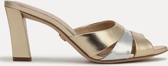 Veronica Beard Womens Cassiel Metallic Slide Sandal In Gold/silver
