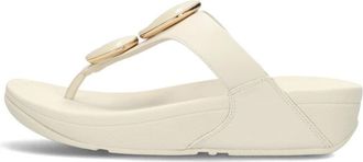 FitFlop Lulu Marbled-Stone Teenstuk - Dames - Slippers - Beige - 40 EU - Schoenen