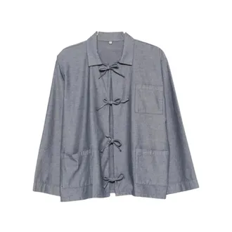BASERANGE Dames, Blouses & Shirts, Blauw, Maat: S Denim