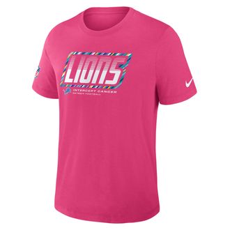 Nike Detroit Lions Crucial Catch Sideline Nike Mens Dri-FIT NFL T-Shirt in Pink | 034J68XZUB-F9R
