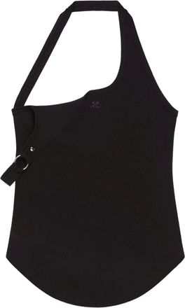 Courrèges Top asimmetrico con spalline - Nero
