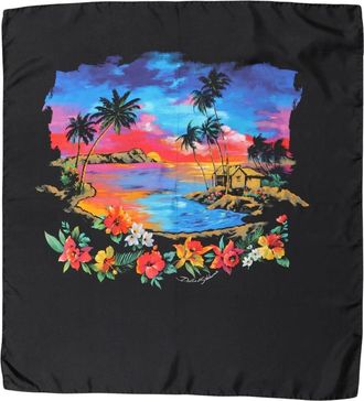 Dolce & Gabbana Pa&ntilde;uelo Cuadrado Atardecer Tropical - Accessories - Mujer - Negro - ONE SIZE