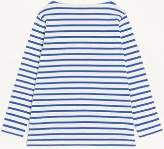 Valentino T-Shirt Manica Lunga In Cotone Con Stampa Chez Valentino Donna AVORIO/BLU XXS